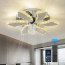GobekUsa Crystal LED Ceiling Fan: Remote Control Chandelier for Bedroom & Living Room