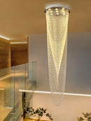 GobekUsa Crystal Rotating Chandelier for Duplex Villa Living Room, Modern Loft Design