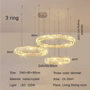 GobekUsa Golden Crystal Chandelier: Nordic Modern Luxury LED Hanging Halo for Living Room