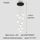 GobekUsa Cream Glass Ball Chandelier for Duplex Villa Penthouse, Restaurant and Staircase