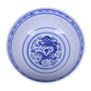 GobekUsa Dragon Pattern Blue and White Porcelain Ramen Soup Bowl