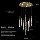 GobekUsa Gold Crystal LED Chandelier for Modern Loft Living Room Staircase
