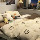 GobekUsa Cartoon Print Bedding Set: Breathable Duvet Cover, Bed Sheet, Pillowcases - Double & Single Sizes