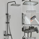 GobekUsa Black Piano Digital Shower System with Intelligent Brass Faucets and White Rainfall Shower