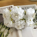 GobekUsa Ivory Flower Cherry Stamen Berries Bundle for DIY Christmas Wedding Decor