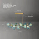GobekUsa Blue Peacock Leaf Glass Designer Chandeliers Lighting