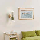 GobekUsa Cream Zipper Wooden Wall Lamp: Minimalist Nordic Design for Bedroom, Living Room Illumination
