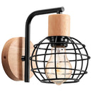 GobekUsa Industrial Wire Cage Wall Sconce E27 Rustic Retro Bedside Light Fixture