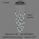 GobekUsa Cylindrical Crystal Chandelier: Modern Villa Living Room Lamp for Stylish Interiors.