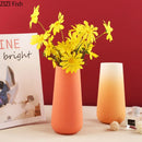 GobekUsa Gradient Ceramic Vase Cylinder Desk Decoration Floral Vases Modern Room Decor