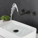 GobekUsa Brushed Gold Basin Faucet: Single Handle Wall Mount Brass Mixer Tap, Cold/Hot Water