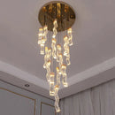 GobekUsa Crystal Chandelier Stair Pendant Lamp Living Room Pendant Lights Interior Lighting