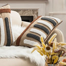 GobekUsa Boho Loop Pillowcase - Grey Beige Tufted Cushion Cover for Home Decoration