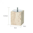 GobekUsa Beige Travertine Marble Bathroom Accessories Set - Soap Dispenser, Soap Dish, Reed Diffuser