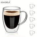GobekUsa Double Wall Glass Coffee Mug Set - Enjoy Your Favorite Beverages in Style