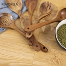 GobekUsa 5-Piece Natural Wooden Tableware Set | Kitchen Cookware Utensils