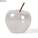 GobekUsa Glowing Ceramic Apple Statue for Desk Ornaments and Room Decor