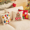GobekUsa Christmas Embroidered Red Geometric Pillow Cover for Festive Home Decor