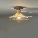 GobekUsa LED Wood Canopy Ceiling Lamp Modern Living Room Light Fixtures