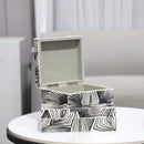 GobekUsa Black & White Zebra Pattern Jewelry Storage Box Desktop Organizer