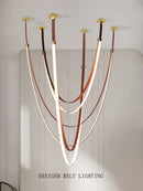 GobekUsa Designer Leather Chandelier Belt Pendant Light for Modern Spaces