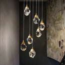 GobekUsa Diamond Crystal Ball Chandelier, Luxury LED Light Fixture for Staircase and Living Room