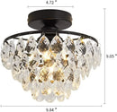 GobekUsa Crystal LED Chandelier Ceiling Lamp for Living Dining Room Decor