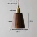 GobekUsa LED Pendant Lamp: Japan Style, Copper Socket, Walnut Wood, Adjustable Hanging Light