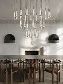 GobekUsa Crystal Water-drop Ceiling Chandelier: Elegant Dining Table Lighting Fixture