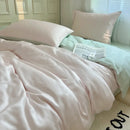 GobekUsa Ice Silky Solid Bedding Set - Cooling Satin Smooth Quilt Cover Set
