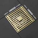 GobekUsa Brass Square Floor Drain 10x10cm for Bathroom Shower with Insect-Proof Deodorant