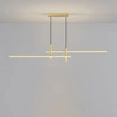 GobekUsa Black/Gold LED Dining Room Island Chandelier: Modern Minimalist Kitchen Hanging Lamp