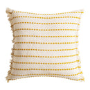 GobekUsa Geometric Tufted Cushion Cover with Crochet Tassels - Nordic Yellow Striped Pillow Cover