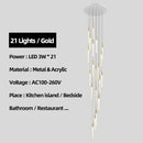 GobekUsa Luxe Gold Tube Chandelier for Dining & Bedroom Lighting