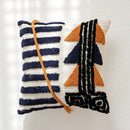 GobekUsa Boho Tufted Pillow Cover Navy Burnt Orange 45x45cm Square for Home Decoration