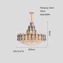GobekUsa Dimmable Crystal Chandelier Lighting for Living Room