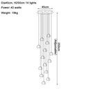 GobekUsa Crystal LED Chandelier Water Droplet Design Luxury Ball Hanging Lamp