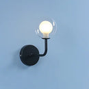 GobekUsa Glass Ball Metal Bend Wall Lamp for Living Room Bedroom, Nordic Retro Design
