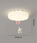 GobekUsa LED Bubble Cloud Rabbit Ceiling Light - Cream Style Warm Lighting for Children's Room