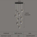 GobekUsa Aluminum LED Chandelier Crystal Round Hanging Lamps Luxury Staircase Lighting Fixtures