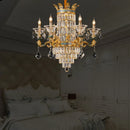 GobekUsa Luxe Crystal Chandelier: Elegant Copper Living Room Dining Candle Light