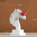 GobekUsa Ice Cream Horsehead Statue for Modern Home Decor