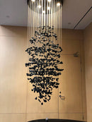 GobekUsa Crystal Chandelier: Modern Staircase & Lobby LED Lighting for Luxury Décor