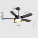 GobekUsa 5-Blade Ceiling Fan with Remote Control & LED Light - Silent Motor