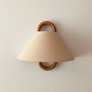 GobekUsa Beech Wood Wall Lamp: Wabi-sabi Style Fabric Art for Living Room, Bedroom, or Porch