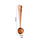 GobekUsa 2-in-1 Stainless Steel Coffee Spoon & Sealing Clip - Gold Kitchen Accessory