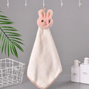 GobekUsa Cartoon Rabbit Coral Fleece Hand Towel: Soft, Absorbent, Quick-Dry Terry Towel