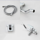 GobekUsa 8-inch Chrome Bathroom Rainfall Shower Set with Adjustable Height and Handheld Faucet