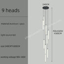 GobekUsa LED Staircase Chandelier for Home Hotel Hall Lighting