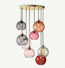 Nordic Water Grain Colored Glass Globe Pendant Light
